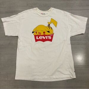Levis X Pokemon Sleeping Pikachu 25th Anniversary Men's M White T-Shirt